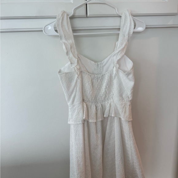 White Button-Down Ruffle Dress - Picture 2 of 3